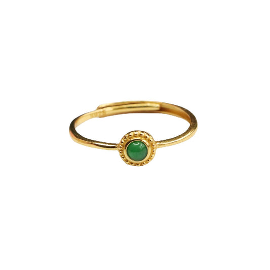 Icy Green Jadeite 925 Silver Ring