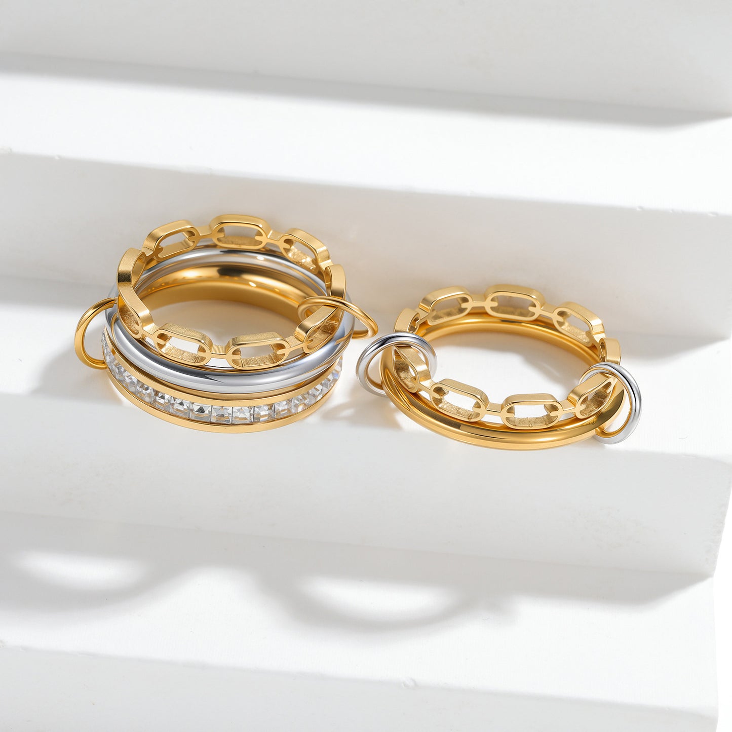 Planderful Everyday Genie Multi Layer Chain Ring for Unisex Wear Korean Version Protection Statement