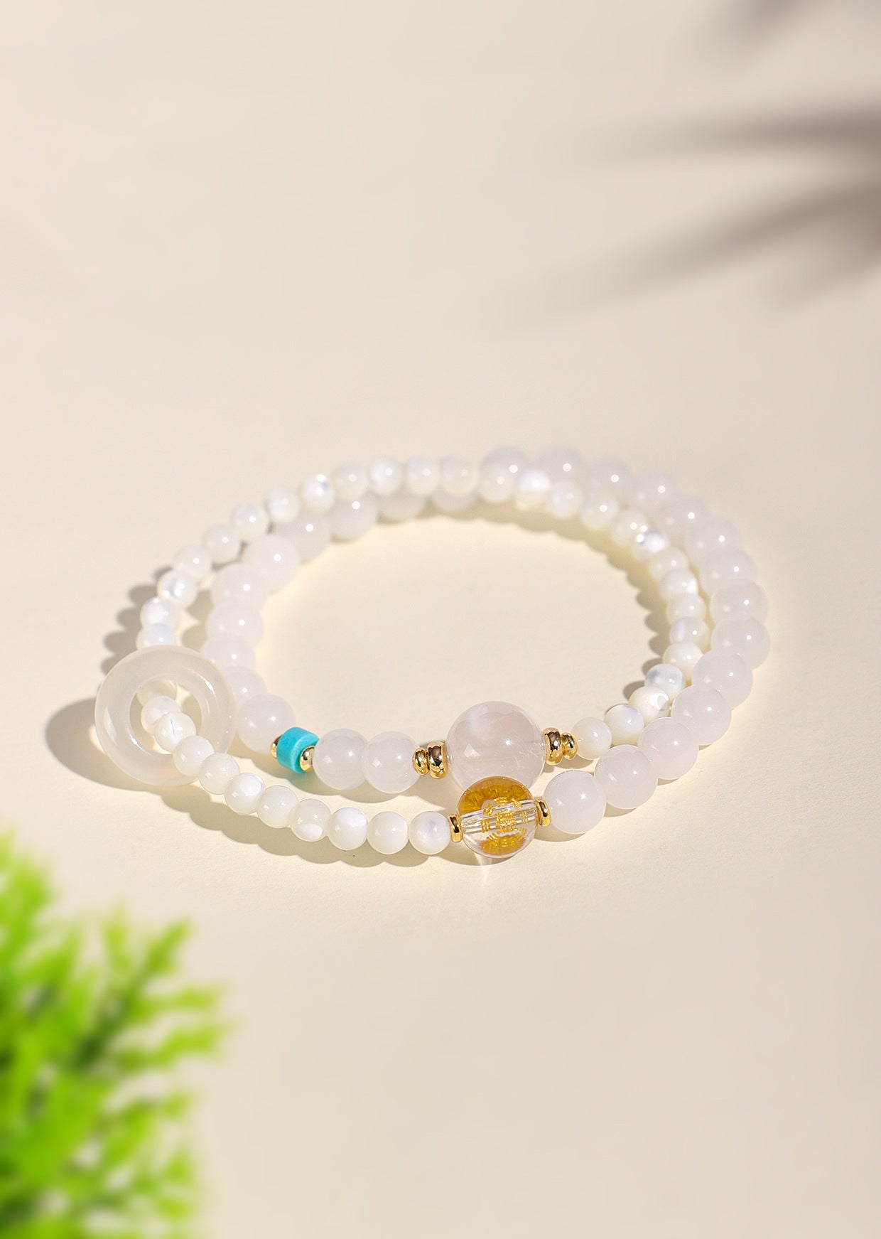 Planderful Fortune's Favor Crystal Bracelet – Unique Aquamarine and Agate Design