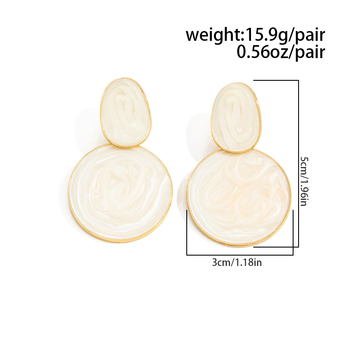 Planderful Geometric Splicing Stud Earrings Vienna Verve Retro Oil Drop Statement For Women