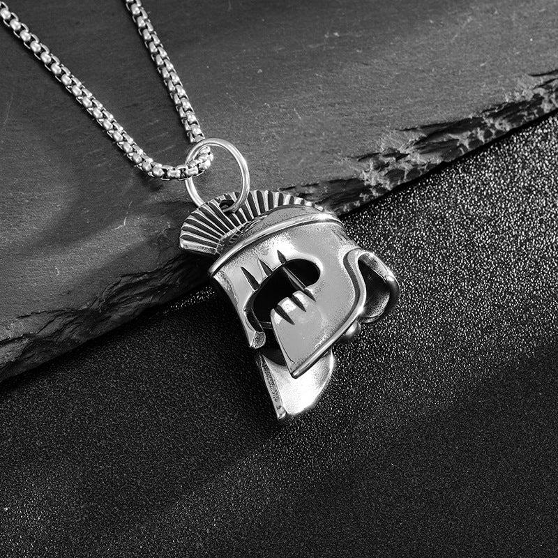 Roman Warrior Stainless Steel Pendant Necklace
