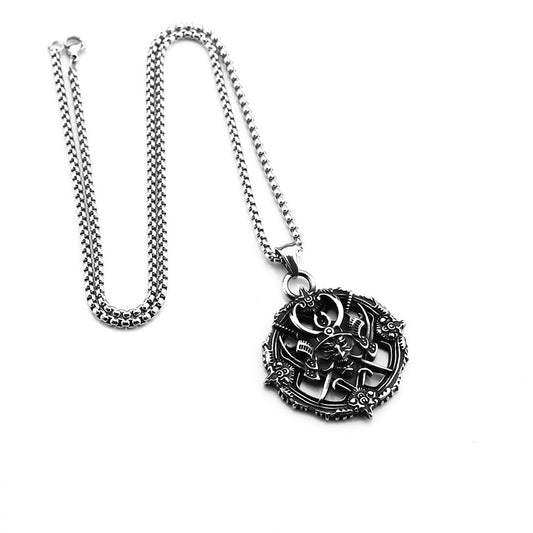 Vintage Japanese Stainless Steel Men's Pendant Necklace