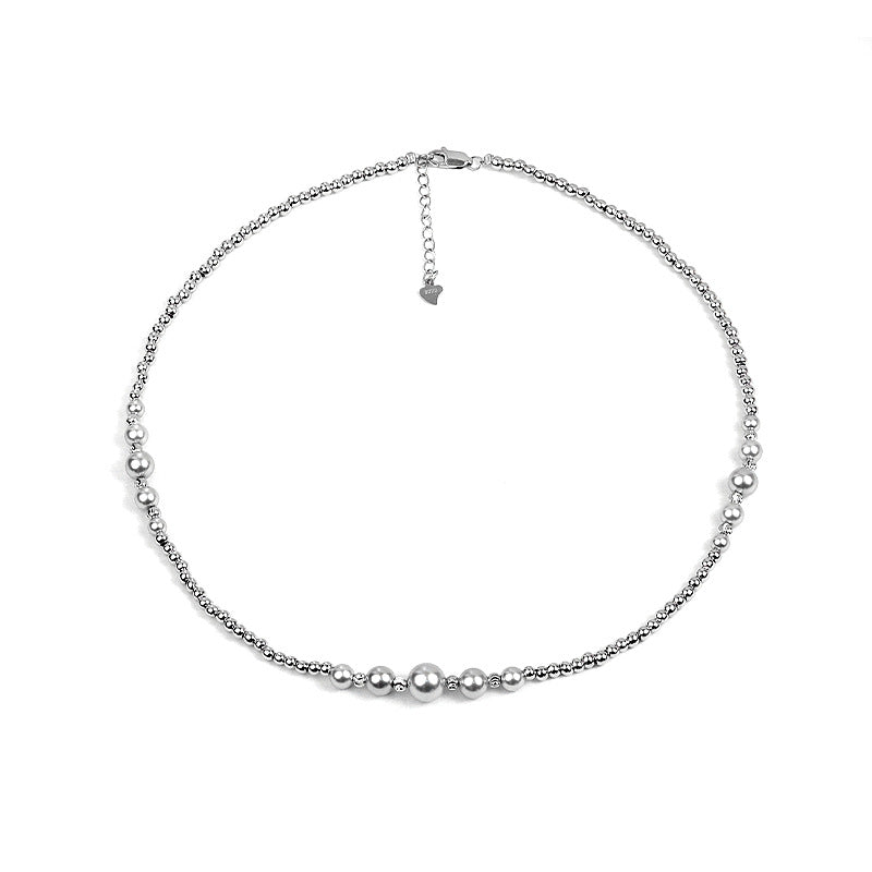 S925 Sterling Silver Freshwater Pearl Gypsy Necklace