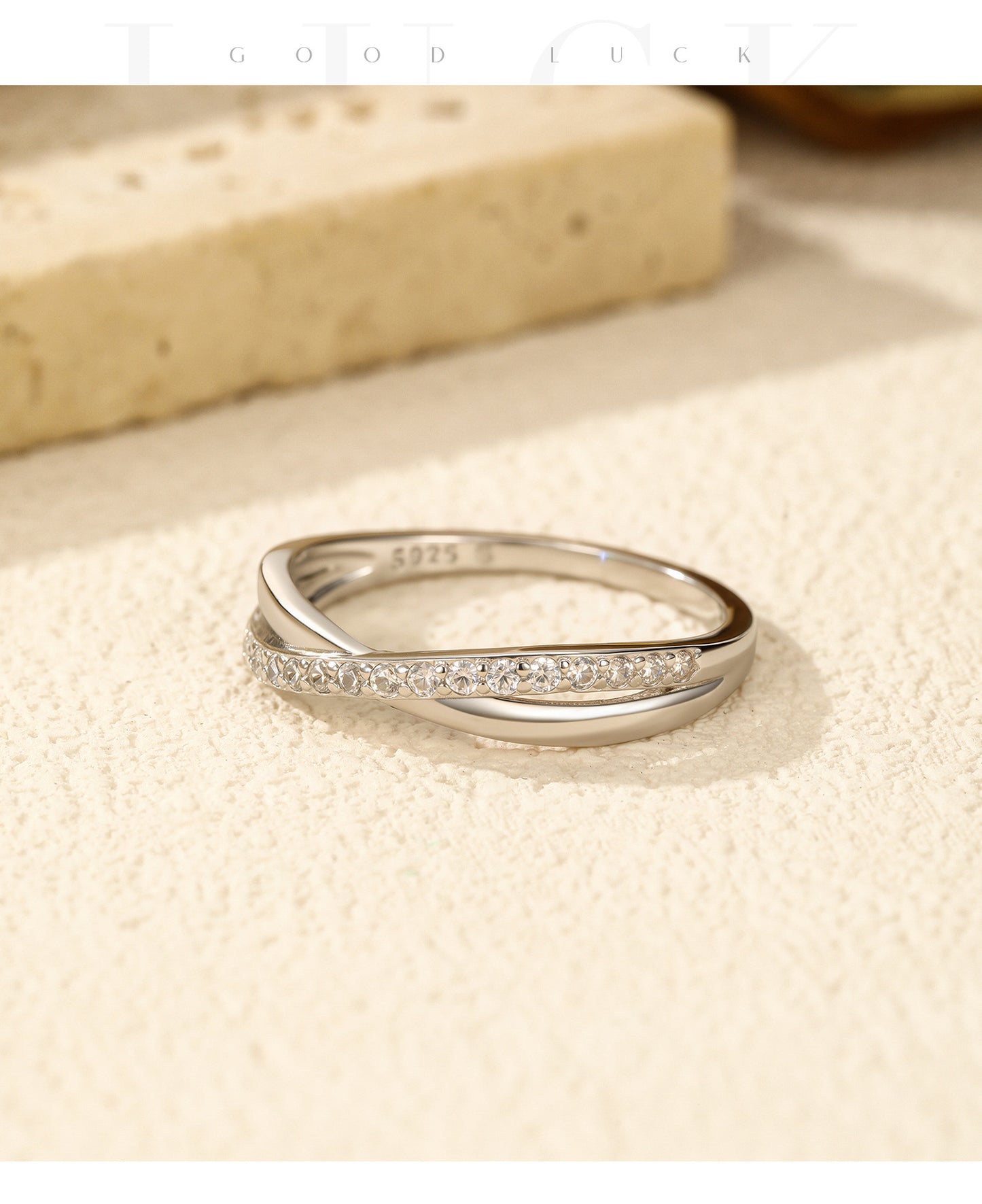 Planderful Everyday Genie Cross Line Ring – Versatile Sterling Silver Design