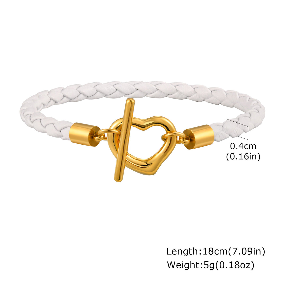 Ladies Stainless Steel Flower Ot Buckle White Microfiber Leather Bracelet Gold