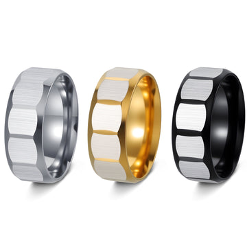 European and American new jewelry matte multi-faceted geometric modeling men's stainless steel ring simple fashion unisex protection statement