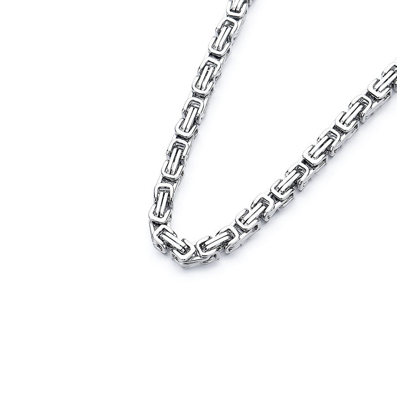 Stainless Steel Necklace - Statement Byzantine Emperor Chain