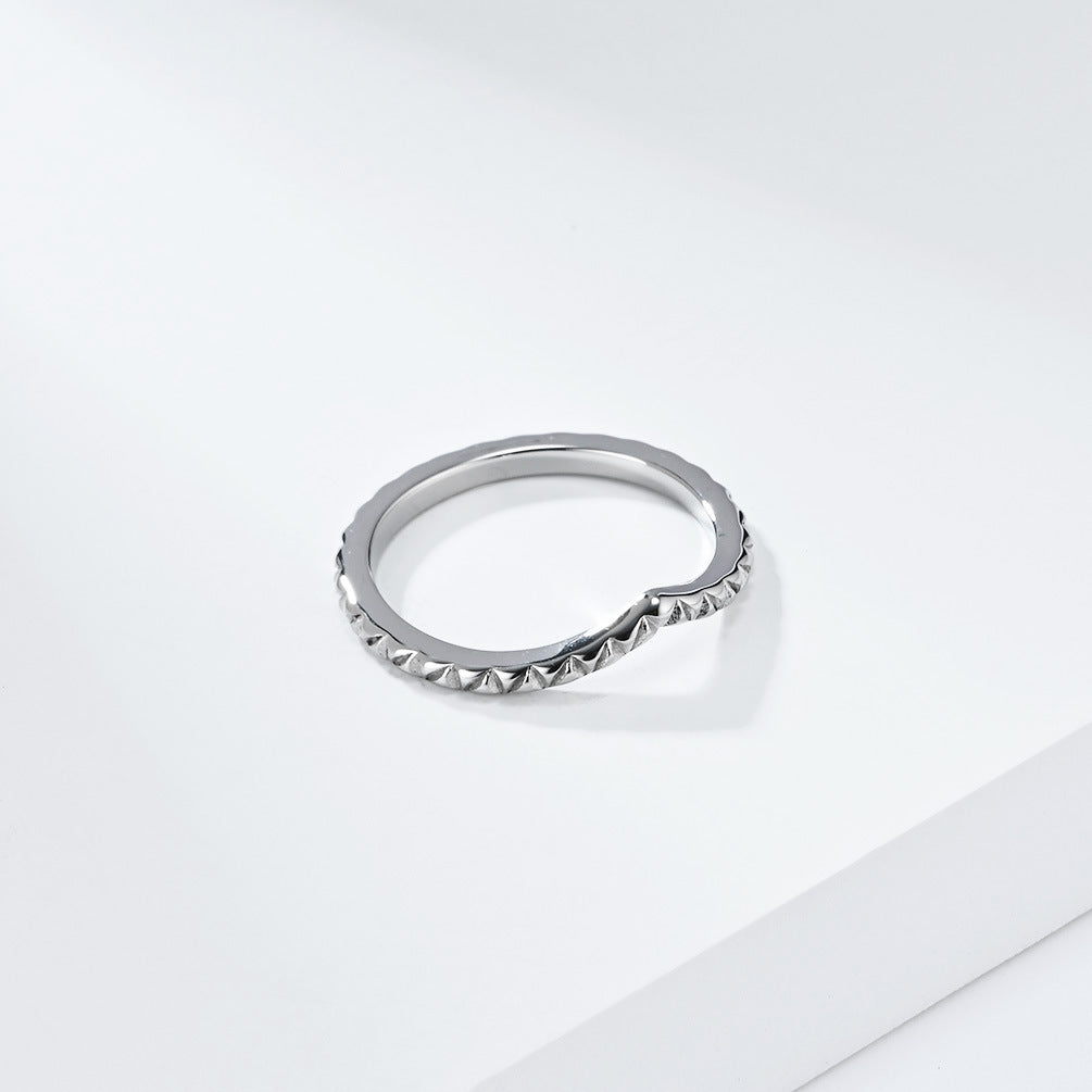 Planderful Titanium Steel Ring For Women Peach Heart Minimalist Design Light Luxury Everyday Jewelry