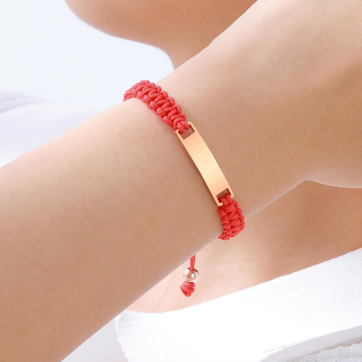 Rose Braided Adjustable Stainless Steel Bracelet