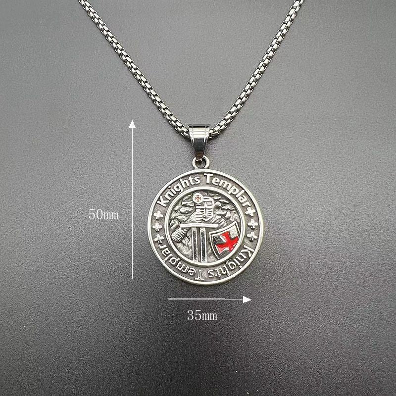 Steel Necklace – Elegant Templar Knights Pendant