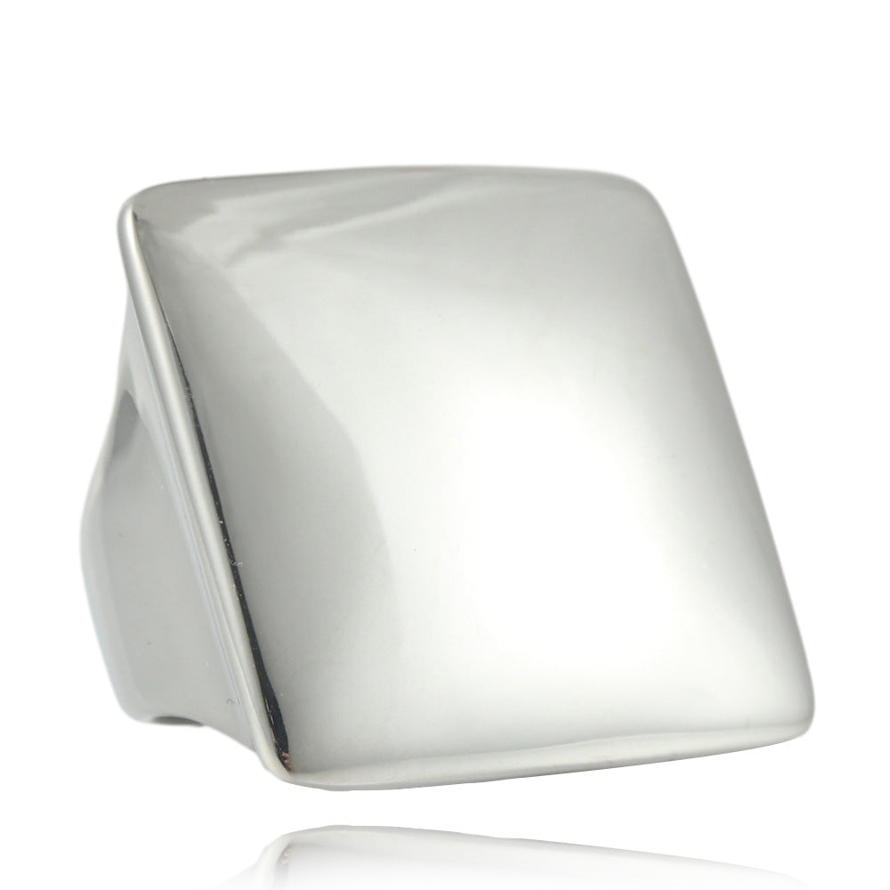 Unisex Titanium Steel Square Trendy Versatile Ring for Men and Women