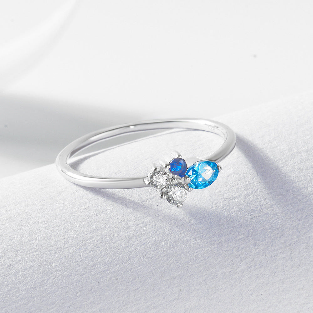 Colored Zircon Sterling Silver Ring Elegant Ring Jewelry