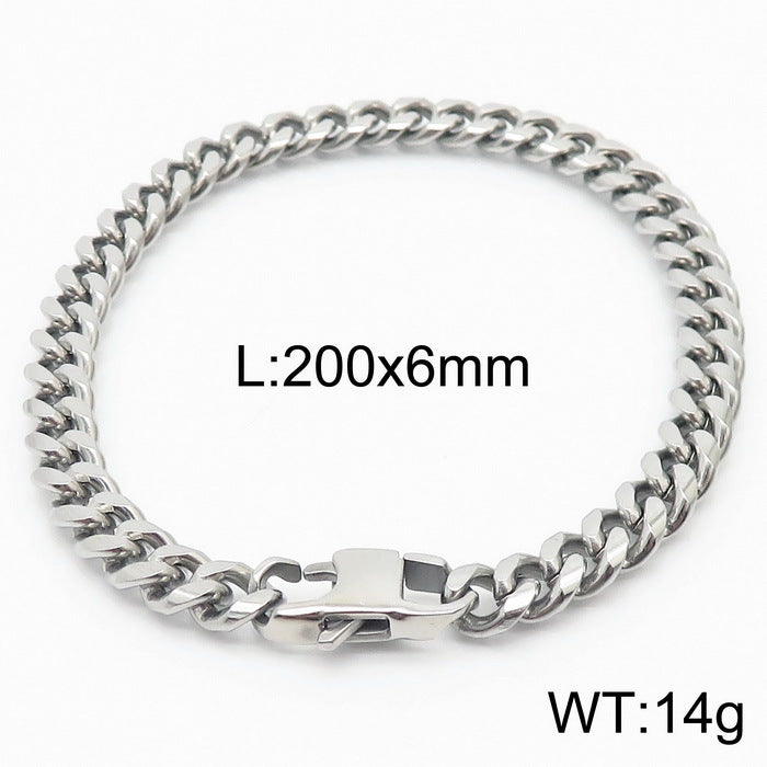 Niche Design – Men's Dancing – Neutral Titanium Steel Cuban Chain Bracelet