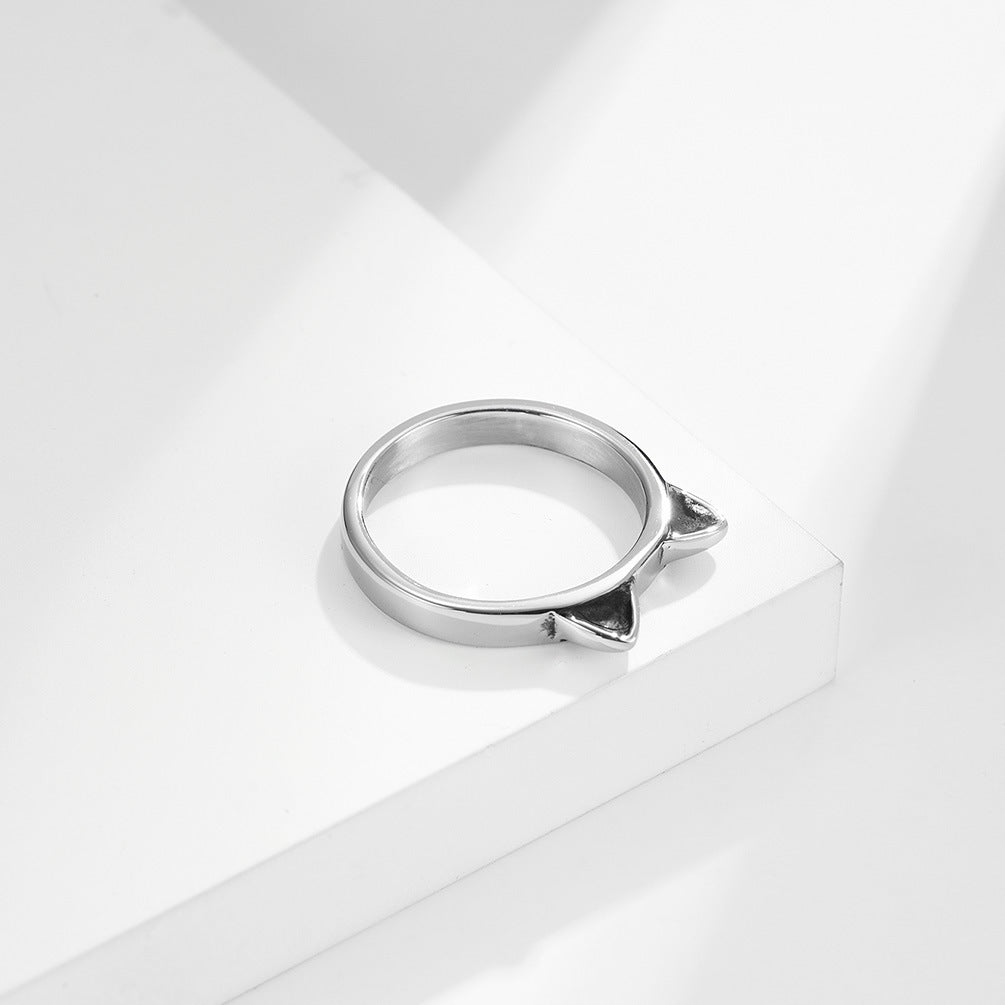 Planderful Cat Ear Ring Titanium Steel For Women Durable Catgirl Jewelry Everyday Genie