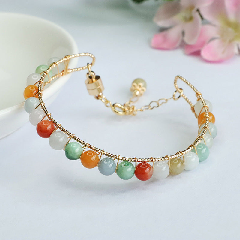 Jadeite Round Bead Cuff