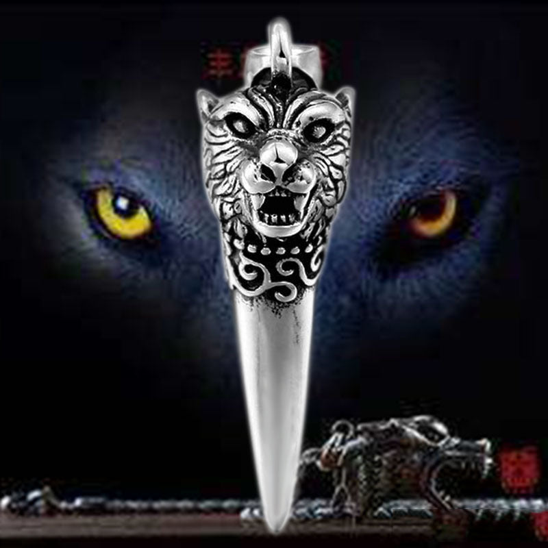 Retro Titanium Steel Wolf Tooth Pendant for Men - Wholesale Jewelry Collection