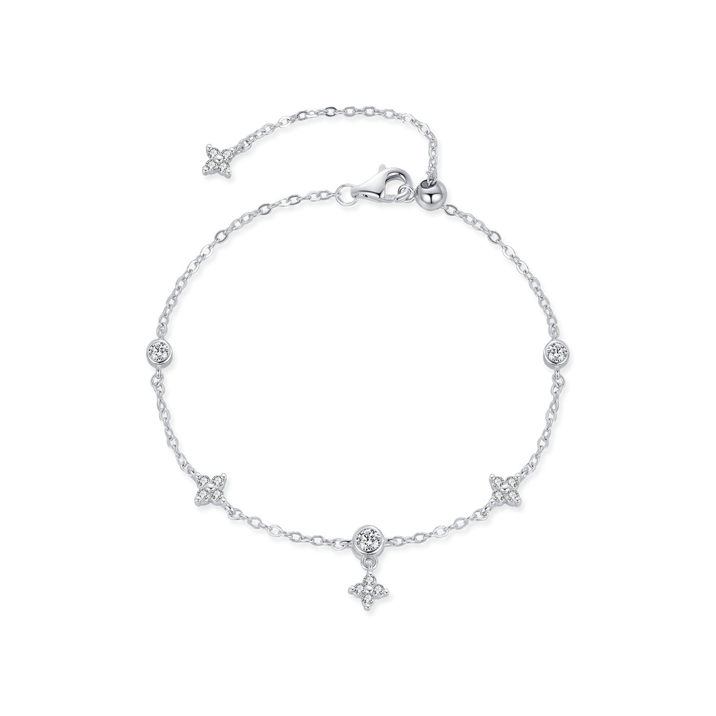 Planderful Everyday Genie Bracelet – Exquisite Zircon Four-Leaf Clover Design