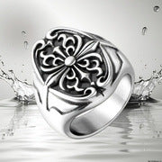 Cross Titanium Steel Ring For Men Punk Rock Hipster Style