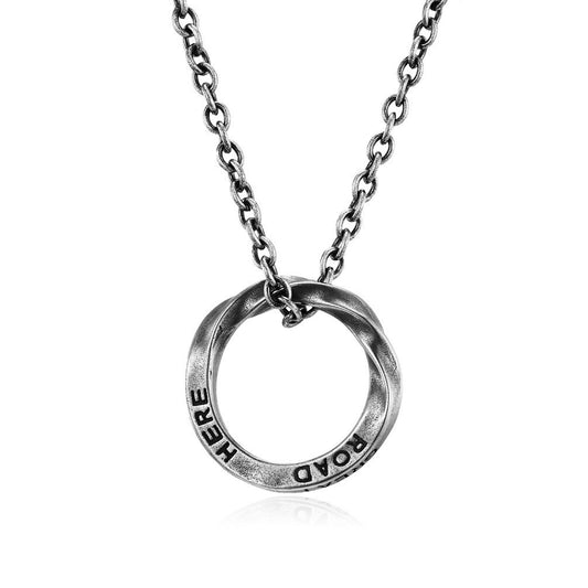 Planderful Mobius Ring Necklace Titanium Steel Eternal Knot For Unisex Everyday Wear