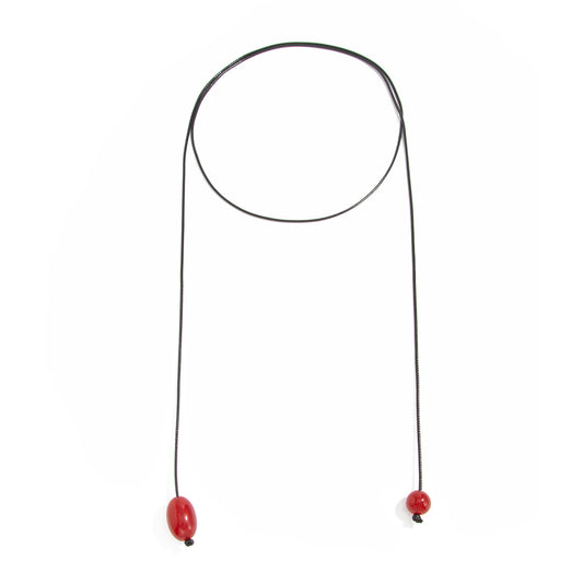 Asymmetrical Round Bead Y-Necklace