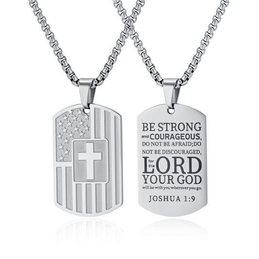 Planderful Titanium Steel Army Necklace For Men Durable Non Fading Protection Symbol Jewelry
