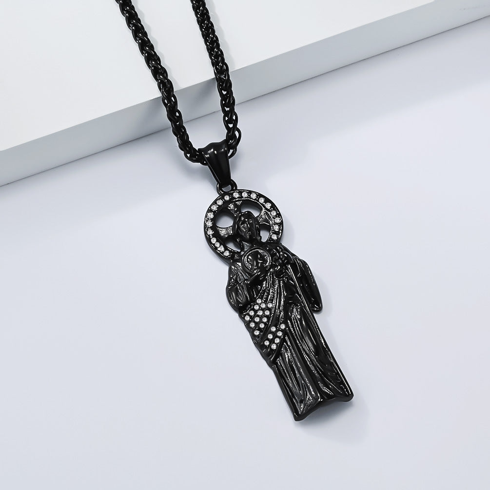 St. Jude Stainless Steel Necklace Plated With 18k Gold St. Jude Patron Saint