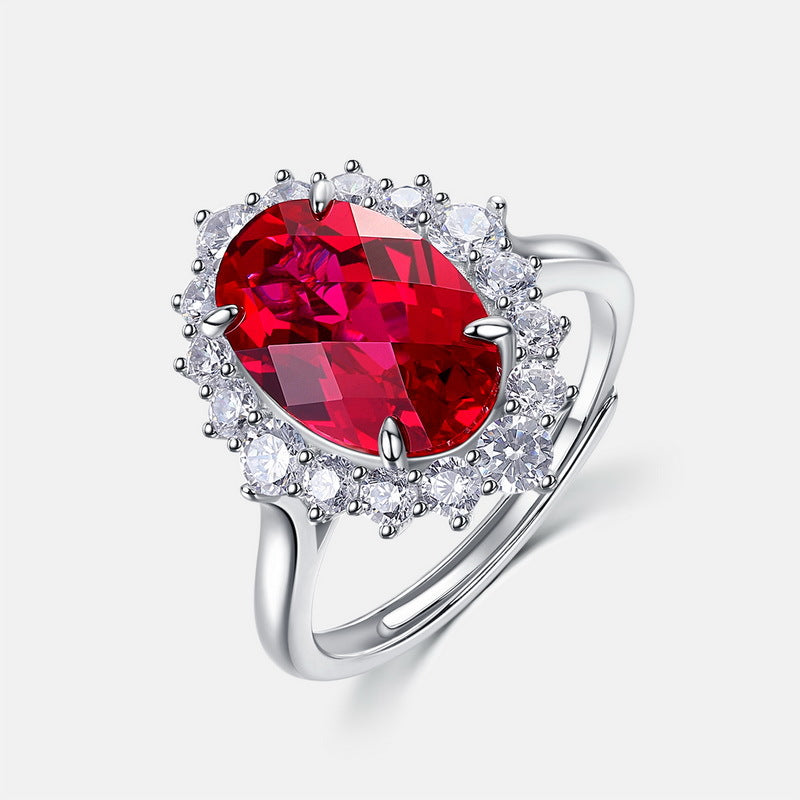 Planderful Classic Lab-Grown Ruby Sterling Silver Ring – Style 2
