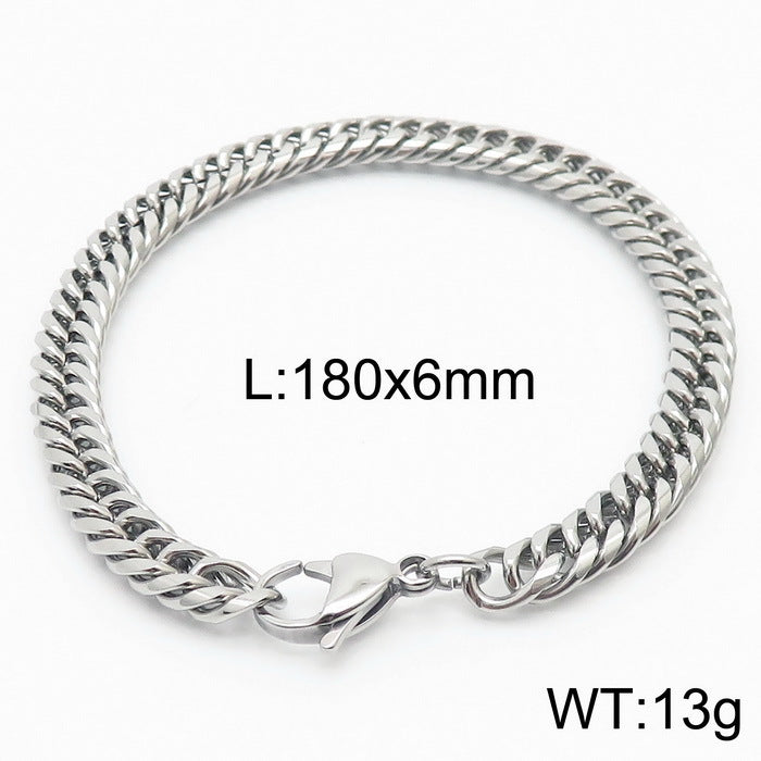 Cool Men's Titanium Steel Does Not Fade Lobster Buckle Bracelet Girls Niche Bracelet A