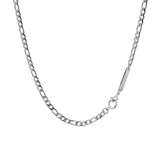 Planderful Jewelry Cuban Steel Necklace For Men And Women Hip Hop Collarbone Chain