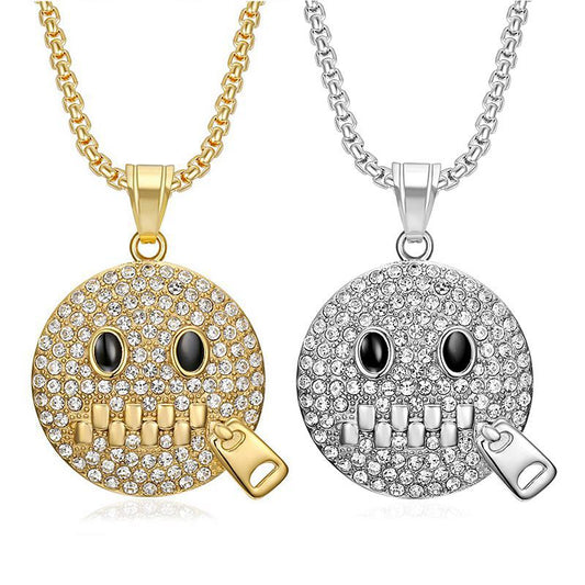 Rhinestone Necklace – Statement Hip Hop Pendant