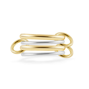 European and American four-layer stacked multi-ring ring women's titanium steel plated 18K gold niche temperament advanced hand jewelry unisex protection statement