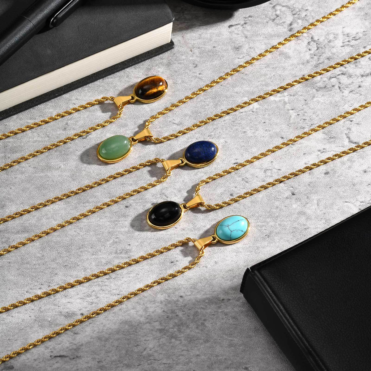 Vintage-Inspired Inlay Pendants — Chain Optional