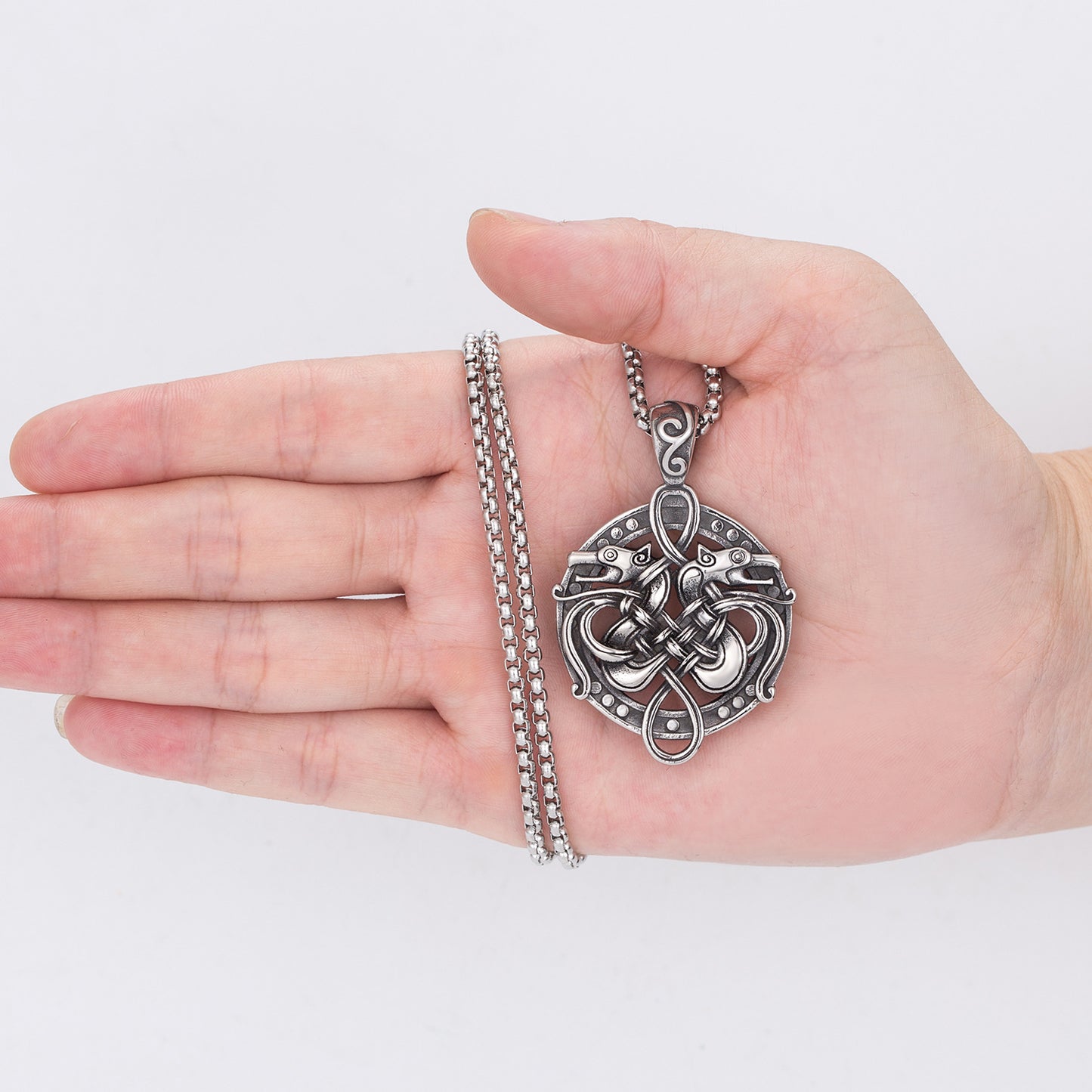 Steel Necklace – Vintage Viking Dragon Pendant