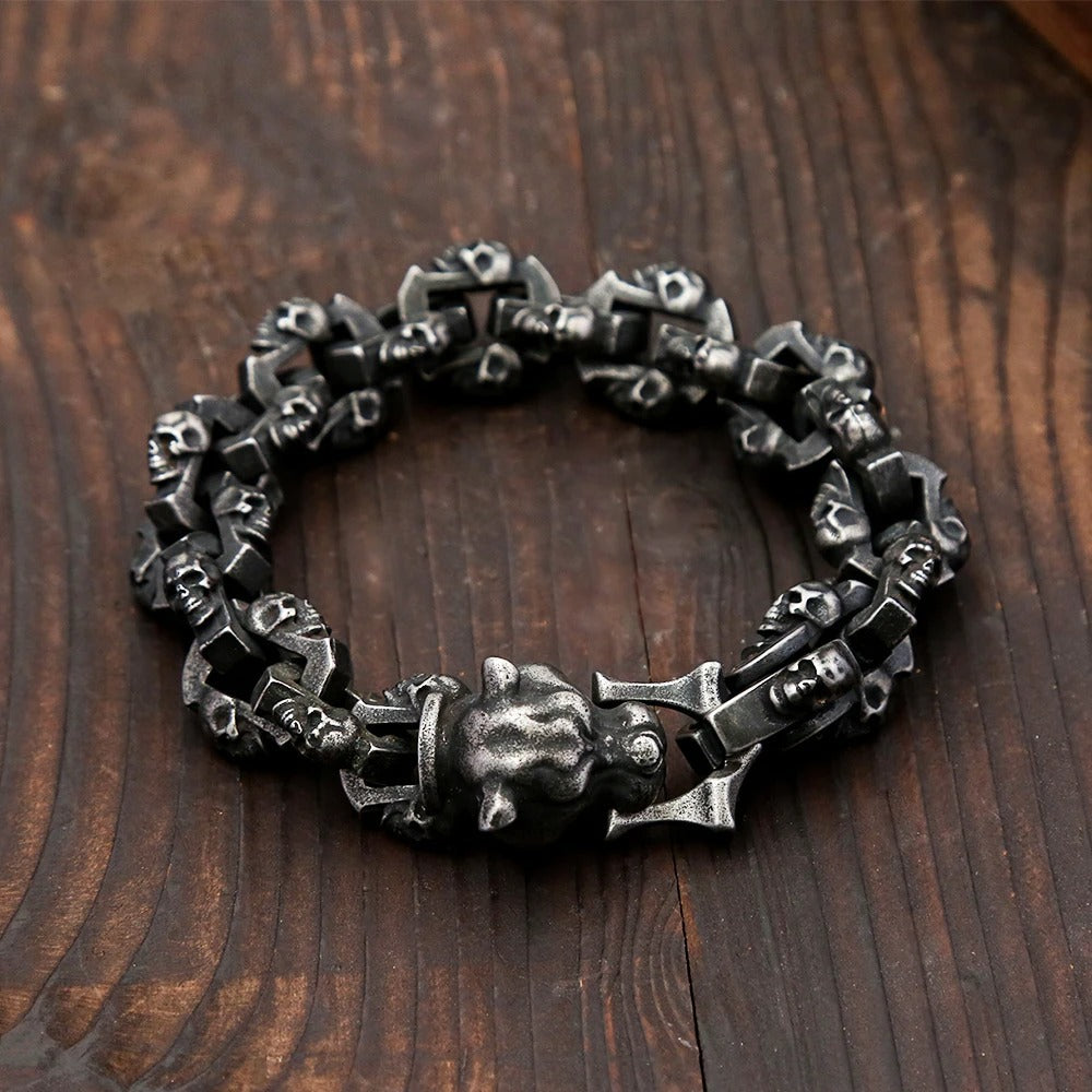 Vintage Skull Stainless Steel Men's Bracelet