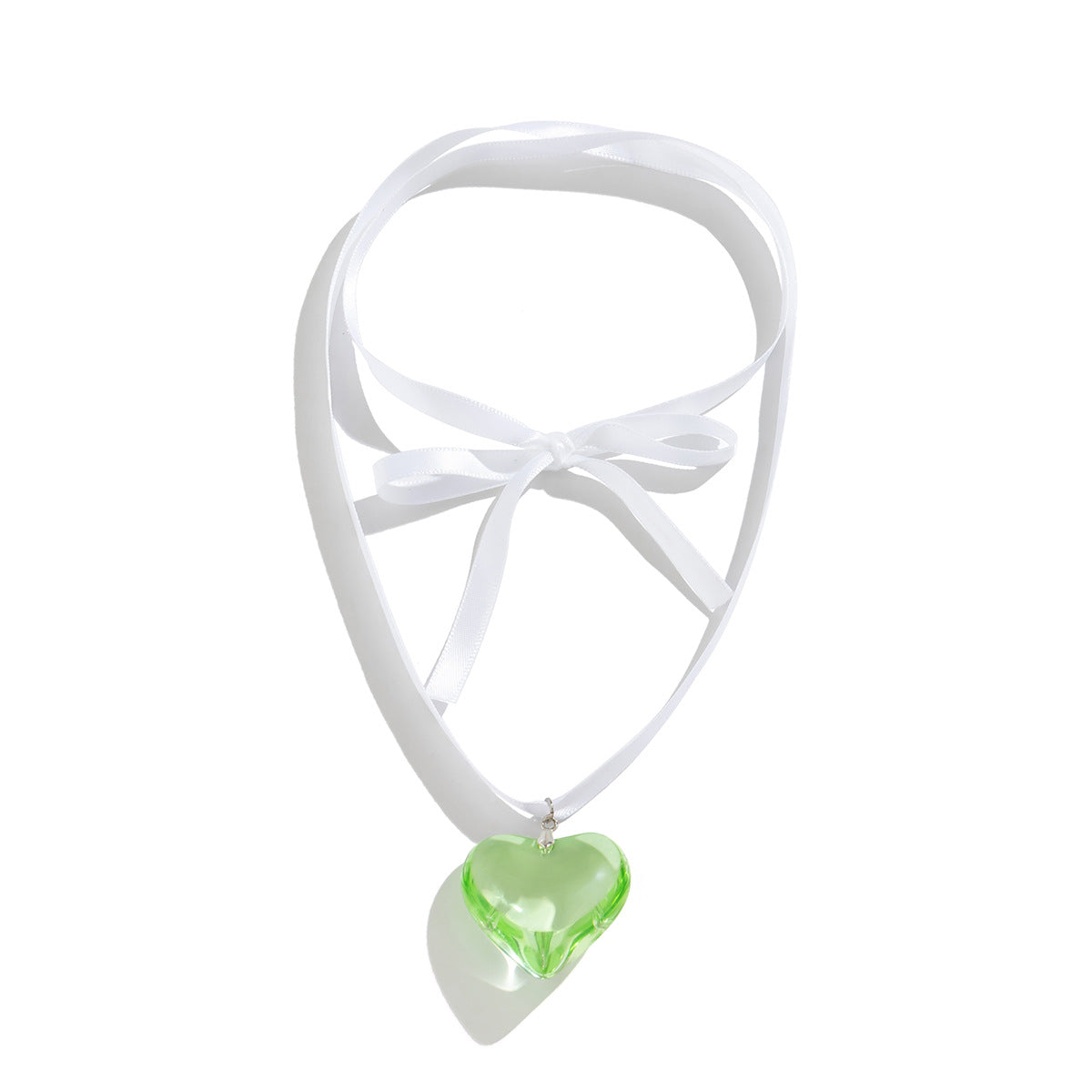 Exaggerated Heart-shaped Pendant Necklace with Tassel Detail, Boho Chic Flannel Long Necklace