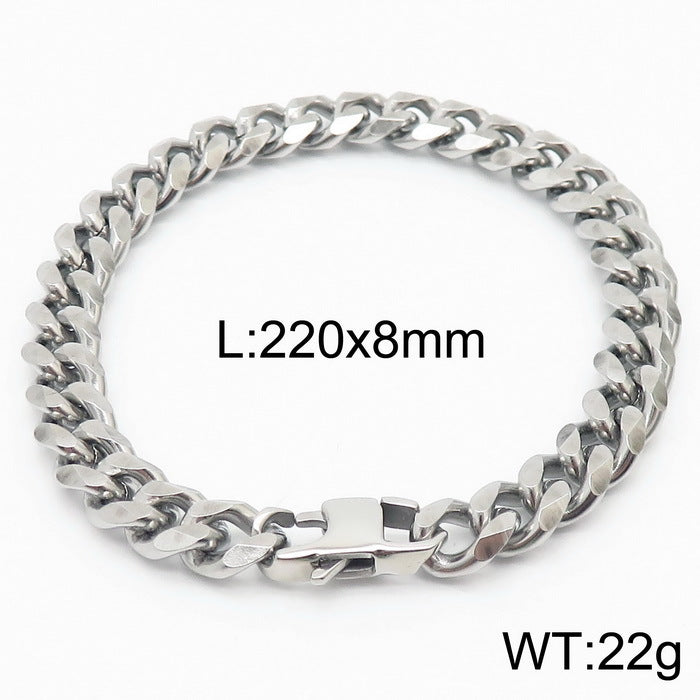 Niche Design – Men's Dancing – Neutral Titanium Steel Cuban Chain Bracelet