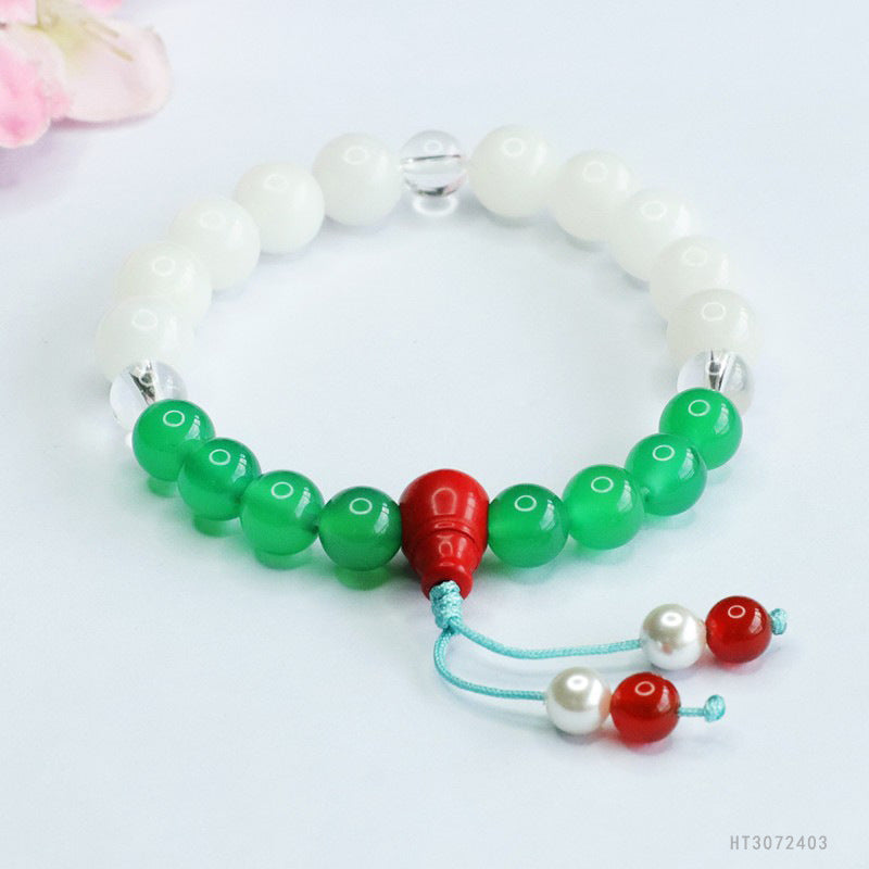 Hetian Jade & Green Chalcedony Multibead Bracelet