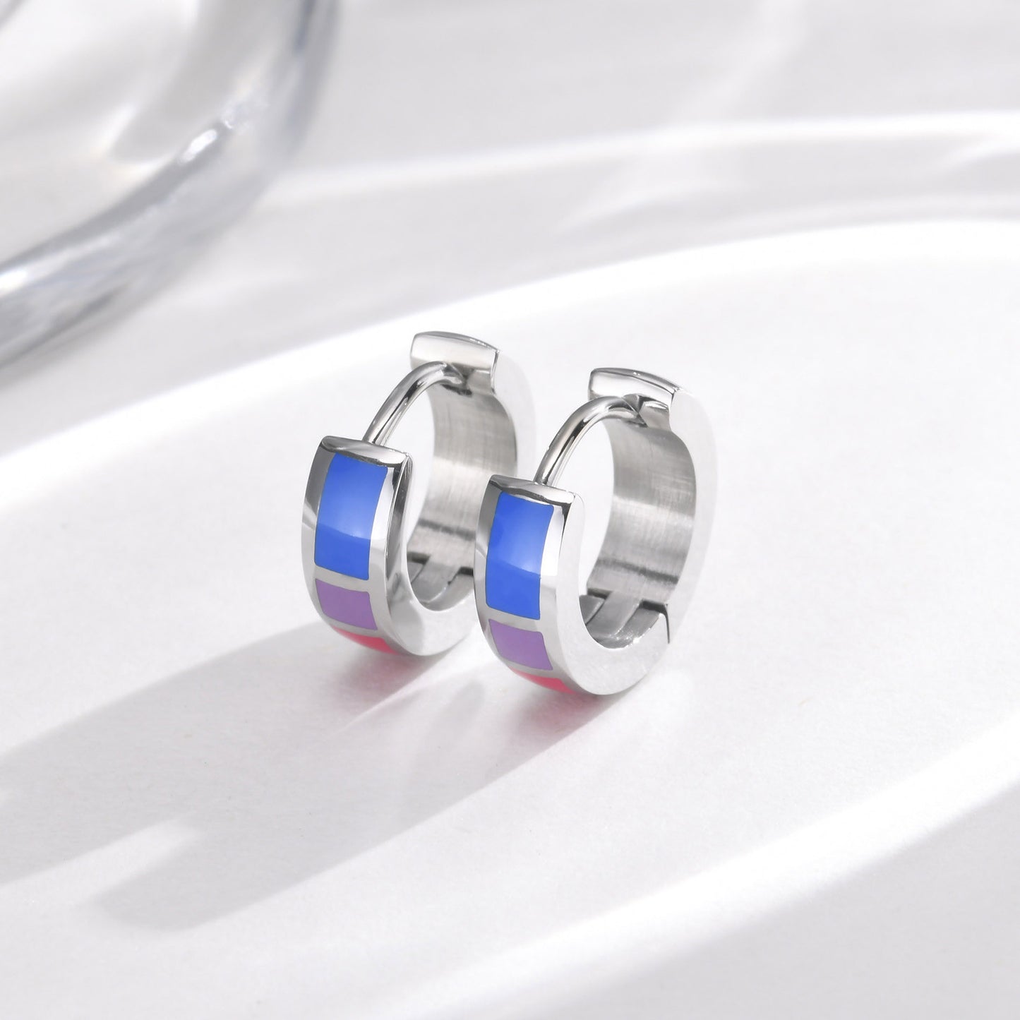 Planderful Unisex Stainless Steel Colorful Earrings