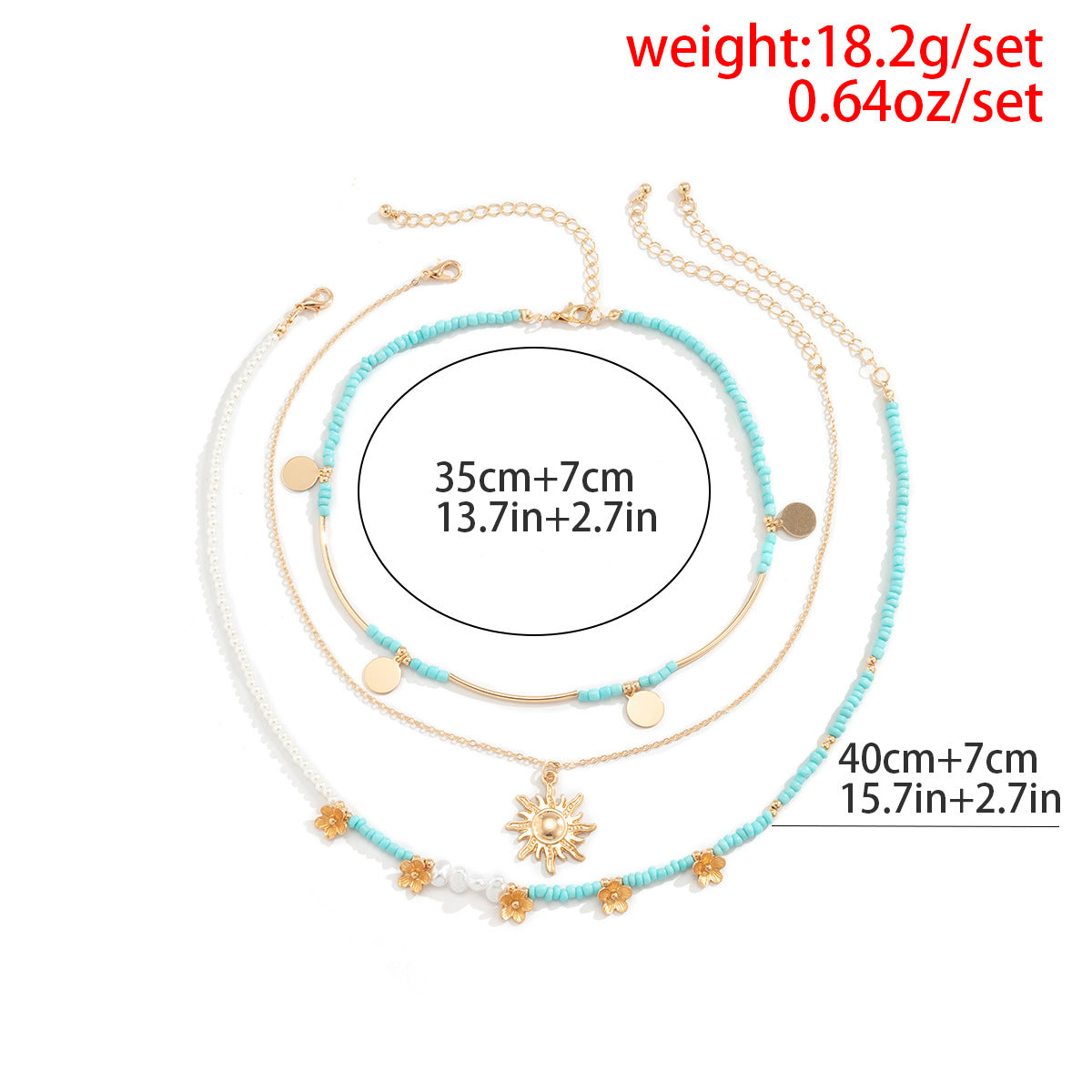Planderful Vienna Verve Layered Imitation Pearl Necklace With Sequined Bead Flower Pendant For Fashion Forward Women