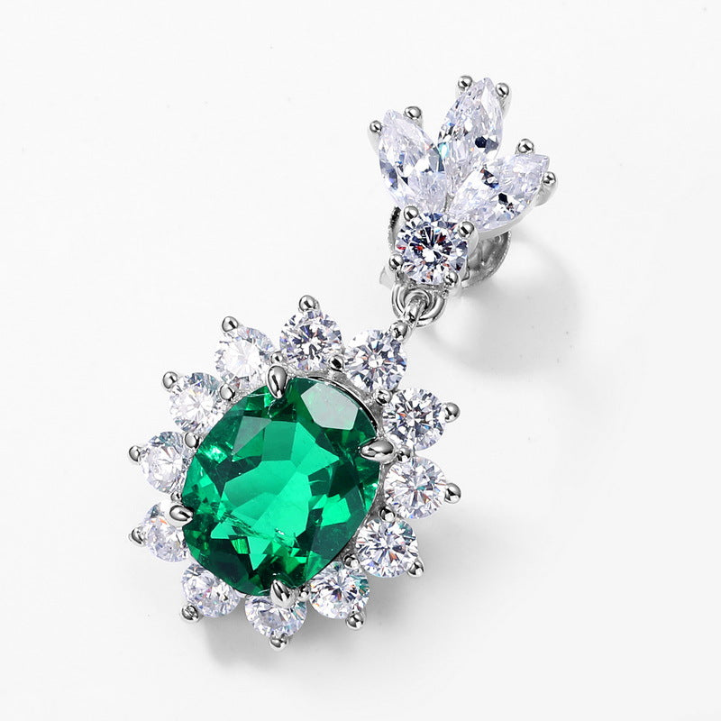 S925 Sterling Silver Lab-Grown Gemstone Sunflower Stud Earrings