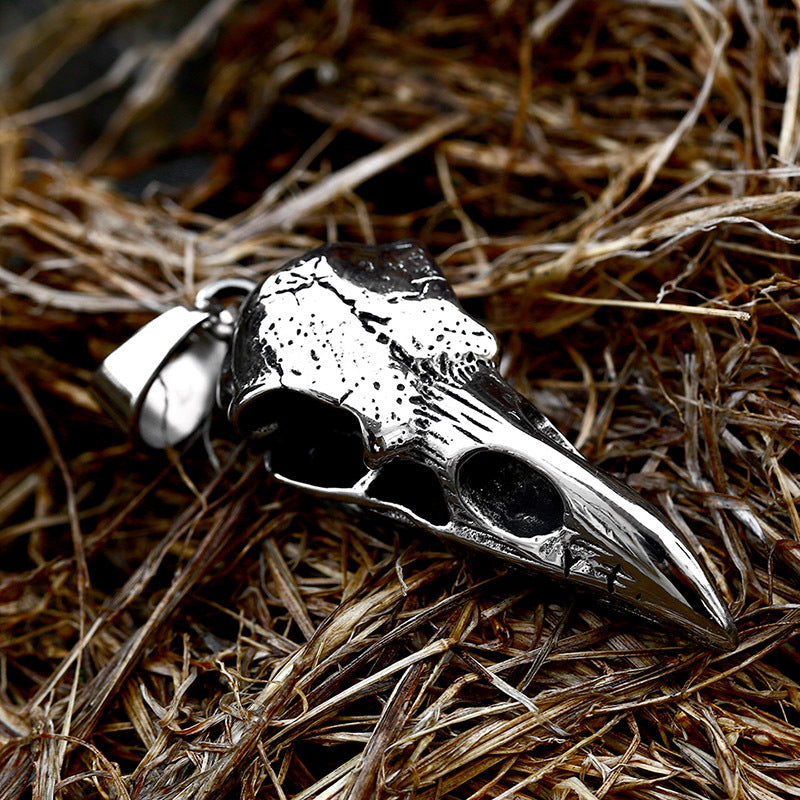 Titanium Steel Viking Crow Pendant for Men - Wholesale European & American Jewelry