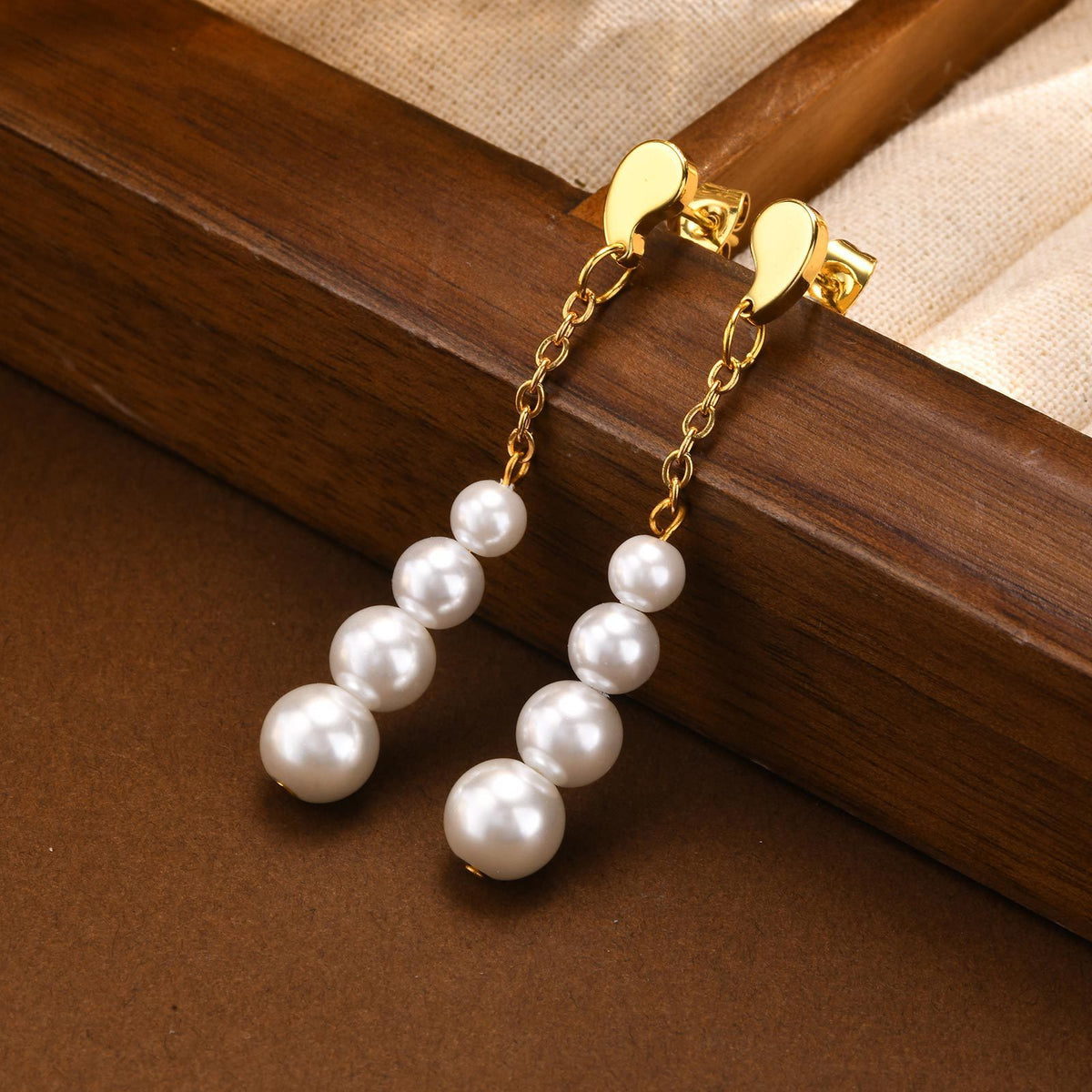 Stainless Steel Pearl Earrings