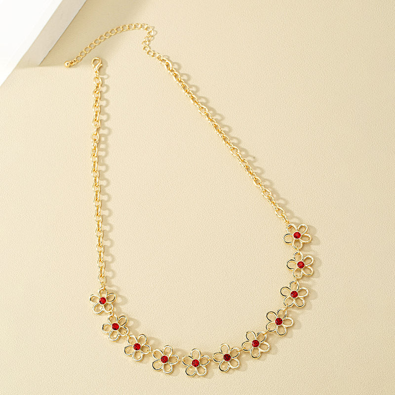 High Fashion Metal Flower Necklace with Unique Personality Details - Wholesale Jewelry