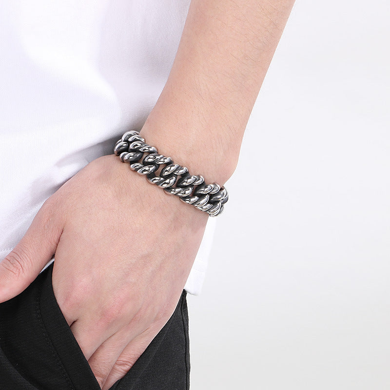 Planderful Dragon Beard Buckle Bracelet Cuban Chain Men