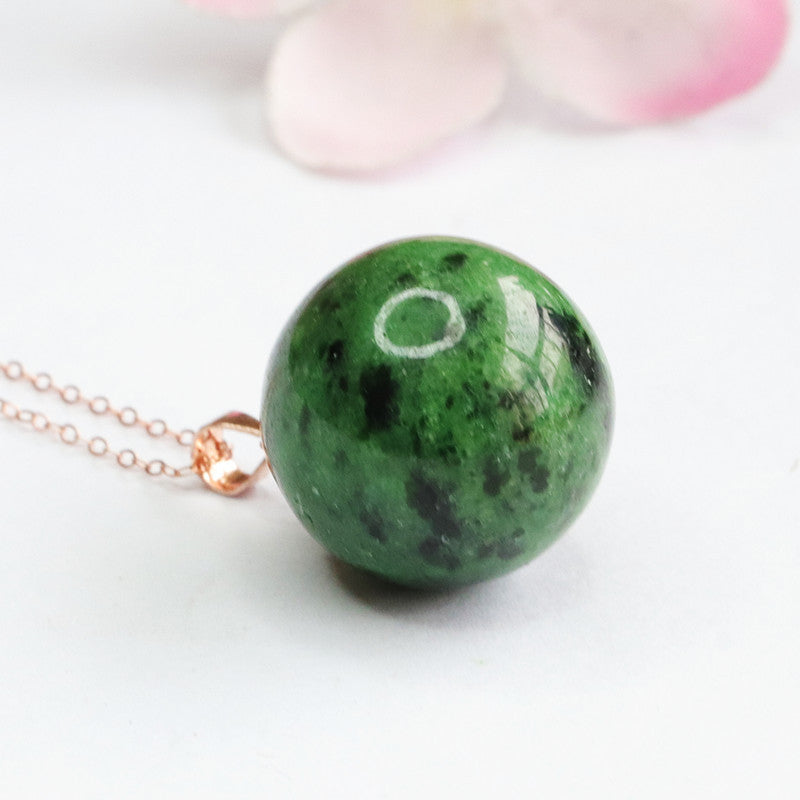 925 Silver-Set Zoisite Pendant — No Chain