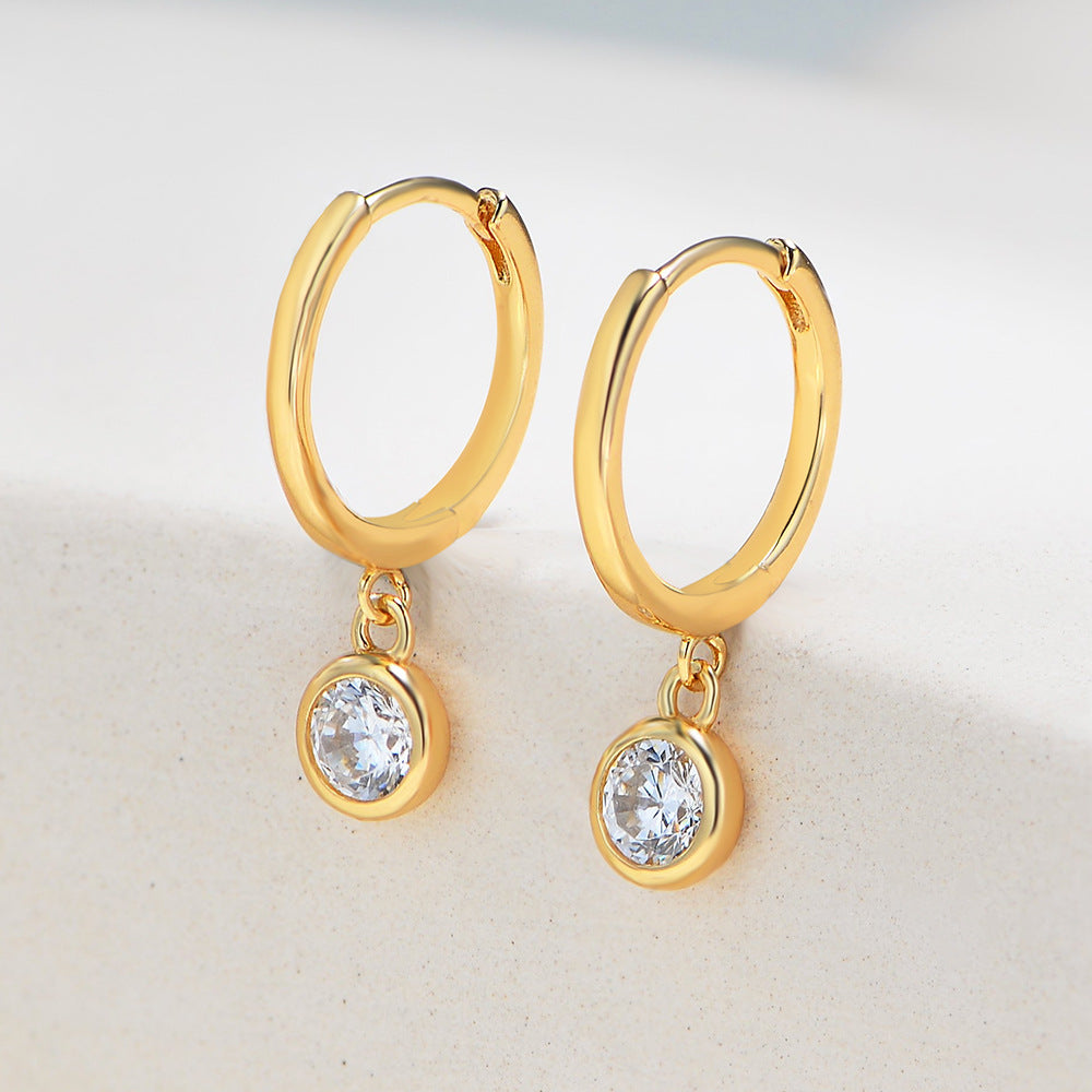 Planderful 925 Sterling Silver Wind Earrings With Zircon Inlay Light Luxury For Women