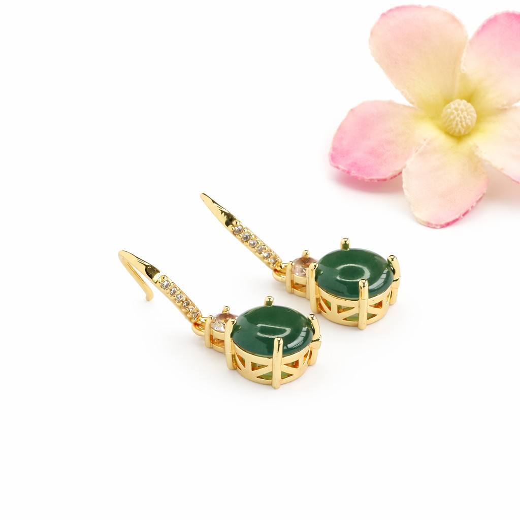 Blue-Water Jadeite Hook Earrings