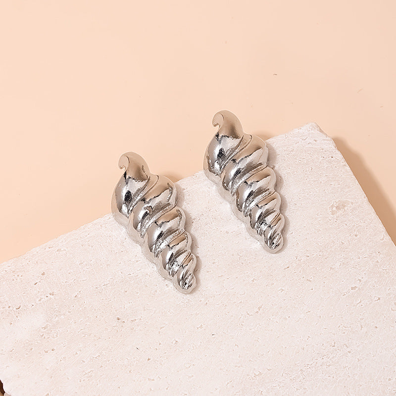 Spiral Conch Women's Earrings - Elegant and Versatile Wholesale Option