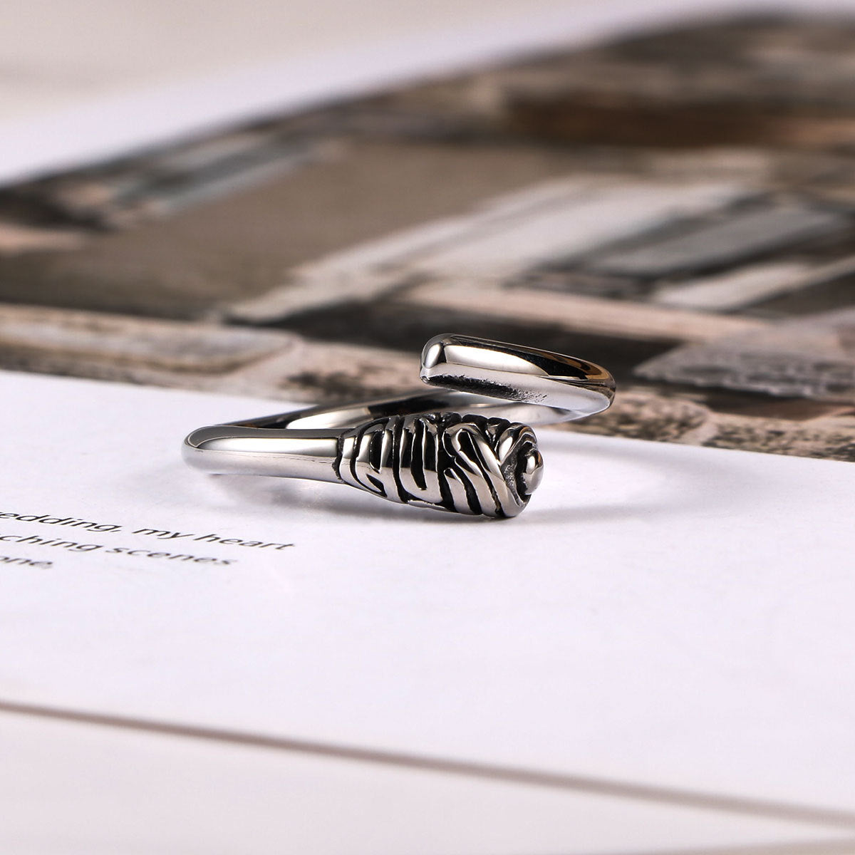 Couple Titanium Steel Ring Thin Retro Style Size 7 11