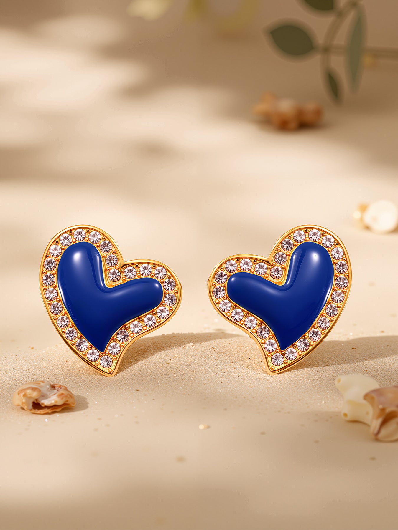 Planderful Heart Zircon Earrings For Women Luxury 18K Gold